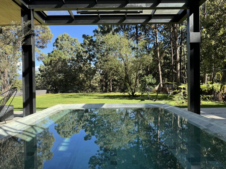 Quiet weekday at a gated community in Valle de Bravo Mexico facing outside to the nature