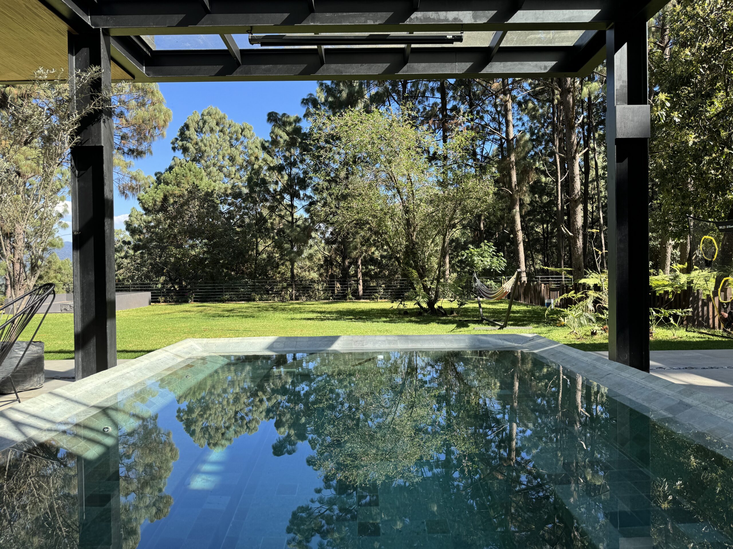 Quiet weekday at a gated community in Valle de Bravo Mexico facing outside to the nature