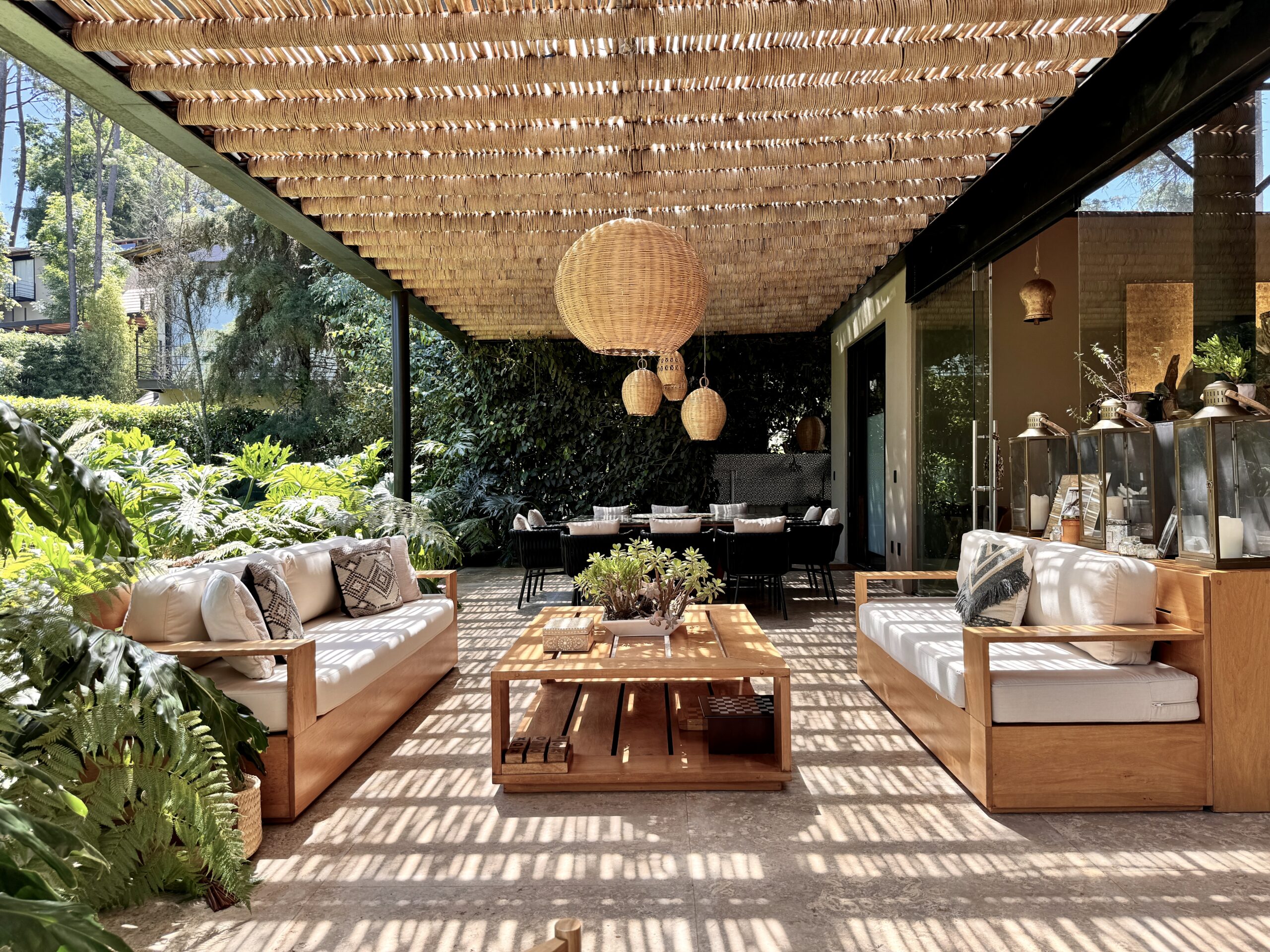 Outdoor patio in a gated community in Valle de Bravo Mexico